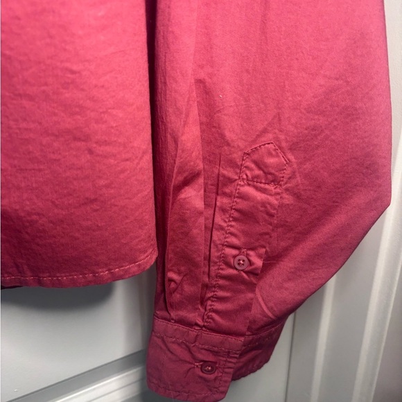 NWOT Old Navy Women's Brick Red Button-Down Cropped Shirt - Picture 4 of 4